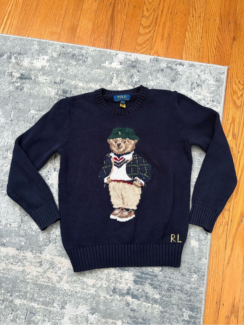 Polo by Ralph Lauren Navy Polo Bear Crewneck Sweater, Kid’s Medium 10/12